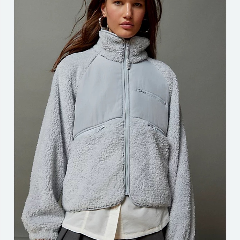 BDG Light Gray Teddy Jacket